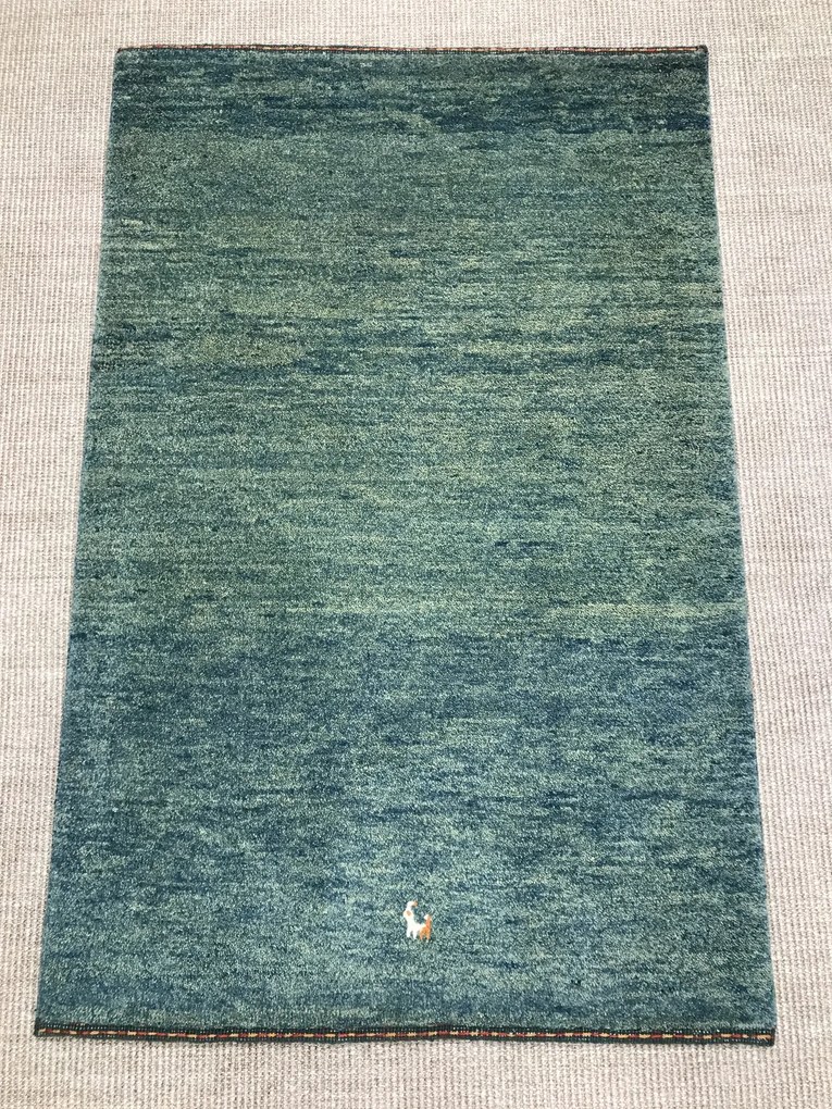 Gabbeh Tappeto 80x120 Verde (Iran) Annodato A Mano