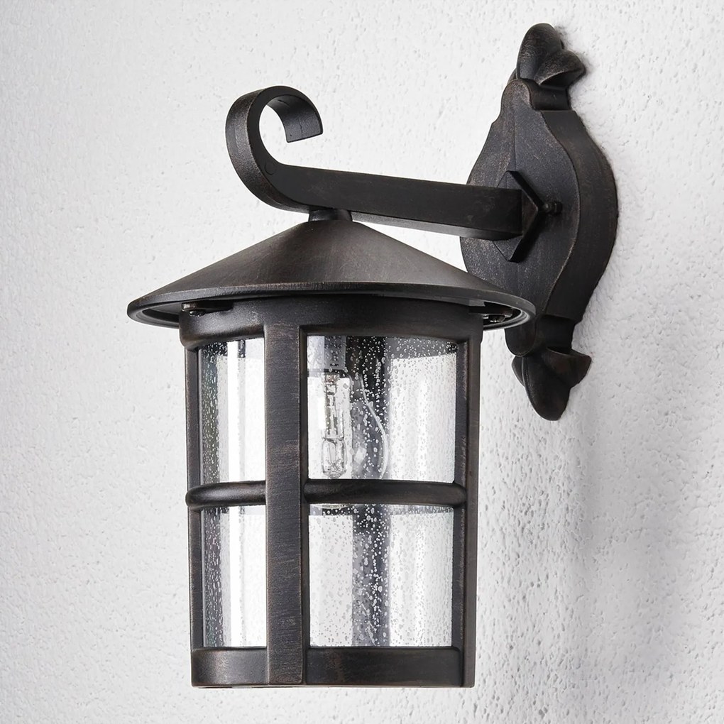 Lindby applique Florentine, 35 cm, color ruggine, alluminio, IP44