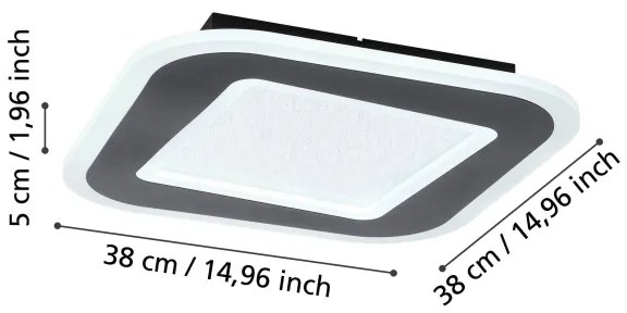 Eglo 901241 - Plafoniera LED dimmerabile MACCHIONI LED/20W/230V nero + +TC