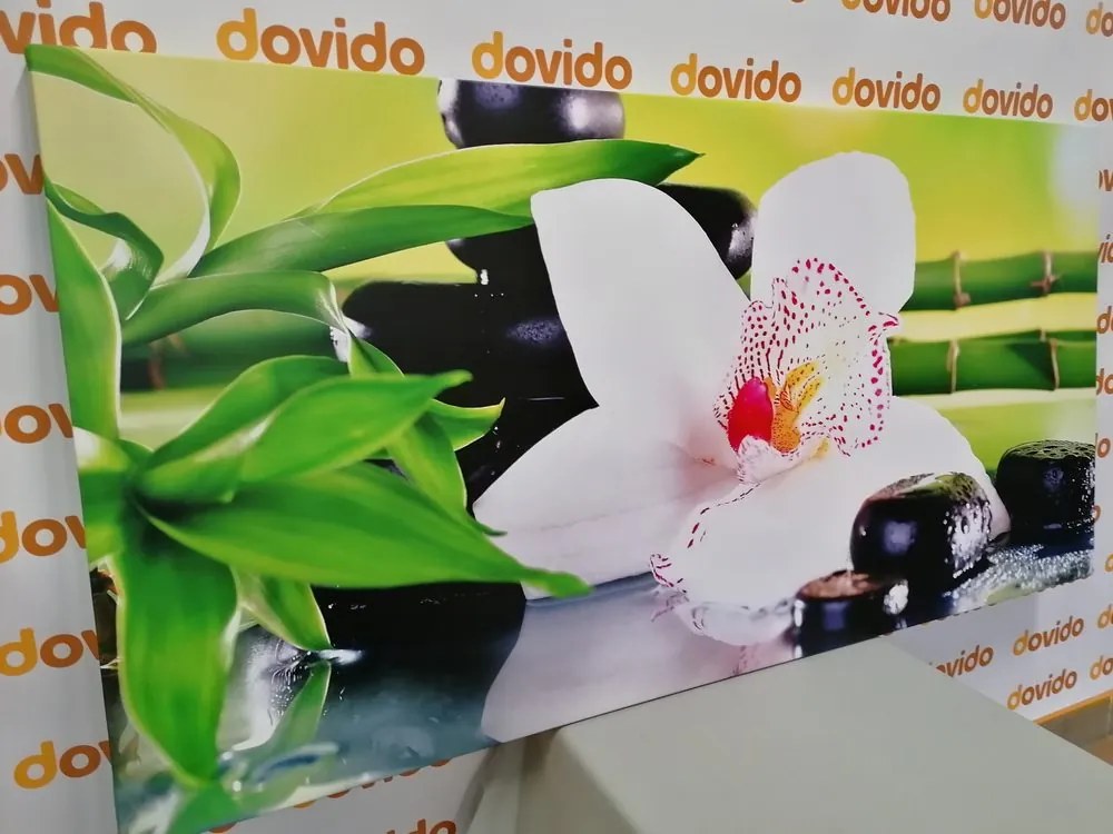 Stampa su tela – Orchidea con tema giapponese