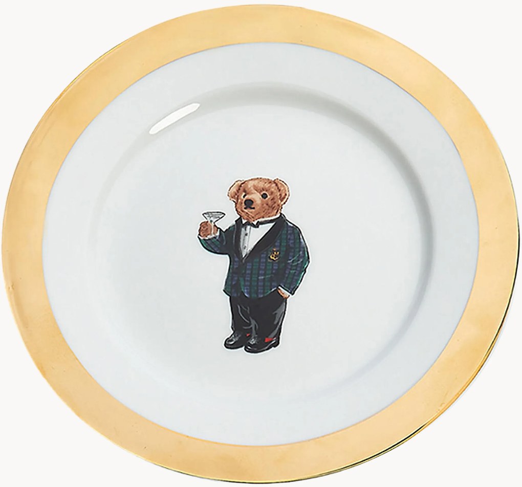 Set di 4 piatti da colazione in porcellana con decoro in oro 24K Thompson