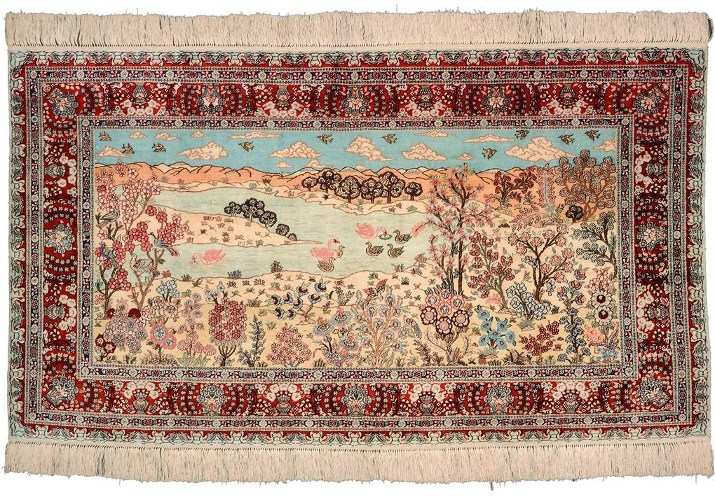 Hereke Tappeto 90x150 Beige (Cina) Annodato A Mano