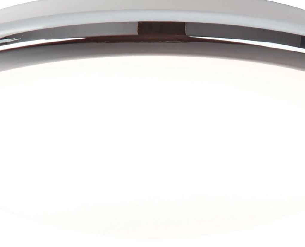 Plafoniera Contemporanea Knutsford Acciaio Cromo Vetro Bianco Led 14W 3500K