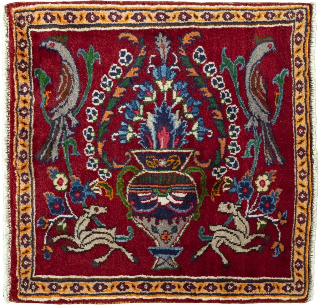Mashad Tappeto persiano 60x60 Rosso (Iran) Annodato A Mano