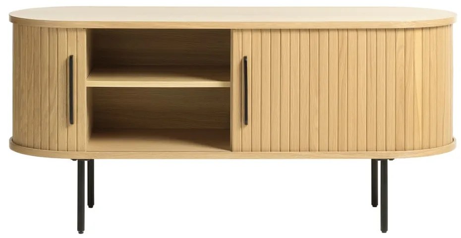 Tavolo TV in rovere di colore naturale 120x56 cm Nola - Unique Furniture