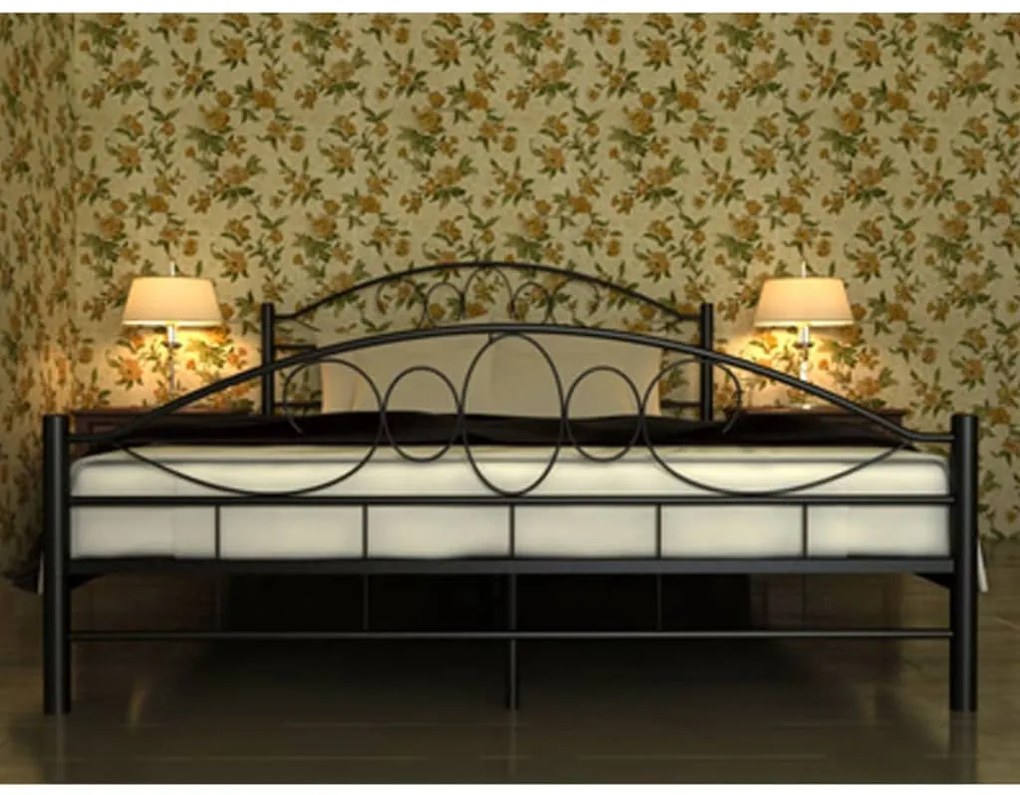 Letto con materasso nero in metallo 180x200 cm