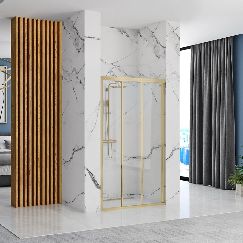 Porta doccia Rea Alex 100 Gold Brush