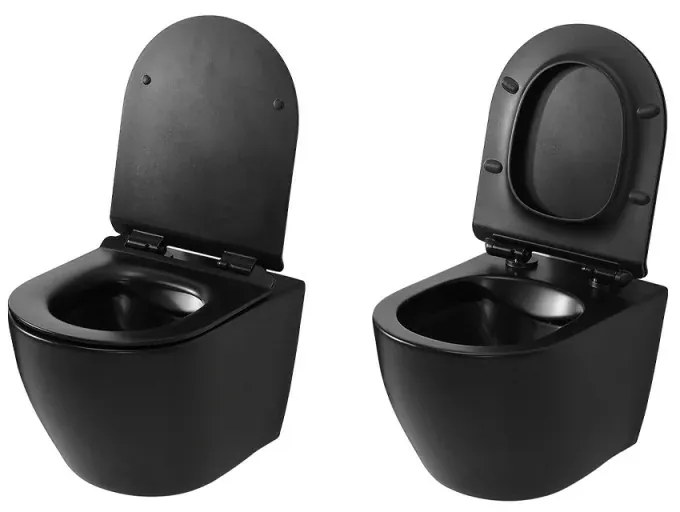 Copriwc a sgancio rapido originale in termoindurente ultraslim soft-close nero opaco Tokyo