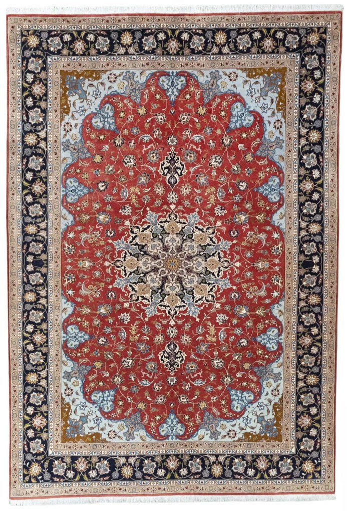 Tabriz Tappeto 300x210 Rosso (Iran) Annodato A Mano