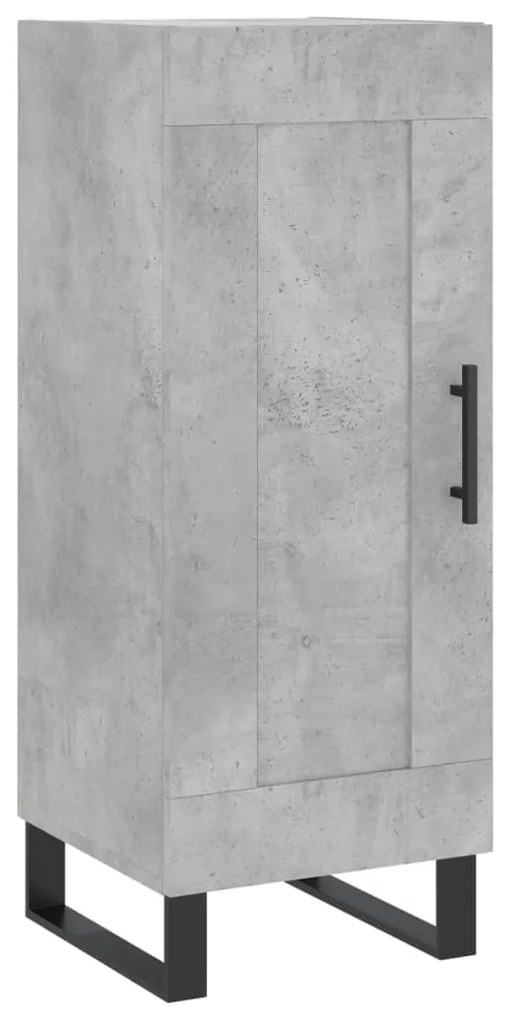 Credenza grigio cemento 34,5x34x180 cm in legno multistrato