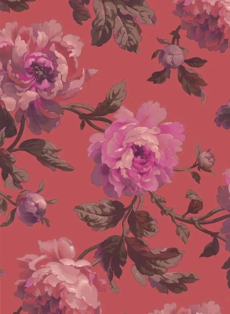 Tapet Peoneden von House of Hackney - Chinese Red