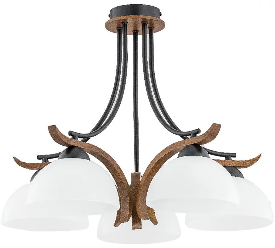 Lampadario a plafone BAFIA 5xE27/15W/230V marrone