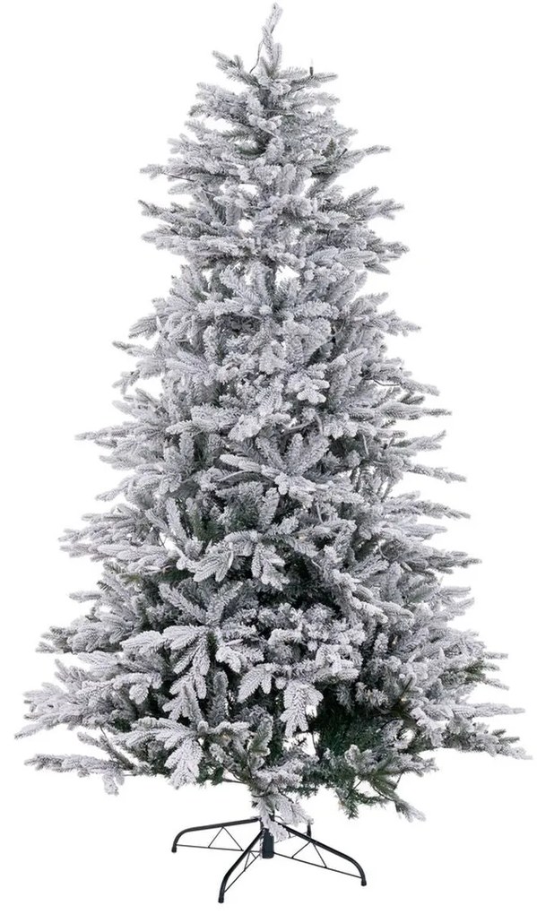 Albero di Natale Bianco Verde PVC Metallo Polietilene Nevoso 210 cm