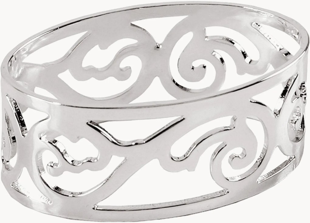 Set di 4 portatovaglioli argentati Vita