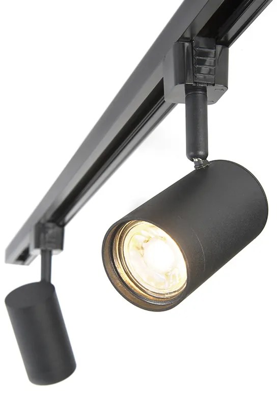Sistema a binario intelligente nero incl. 3 GU10 WiFi monofase - Jeana