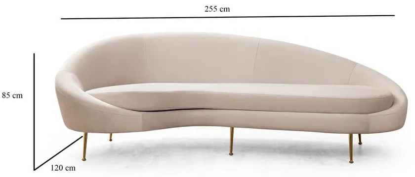 Divano crema 255 cm Eses - Artie
