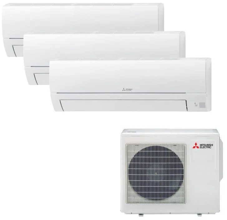 Condizionatore a muro multisplit MITSUBISHI ELECTRIC HR 9 + 9 + 12 17000 BTU classe raffreddamento A++ classe riscaldamento A+