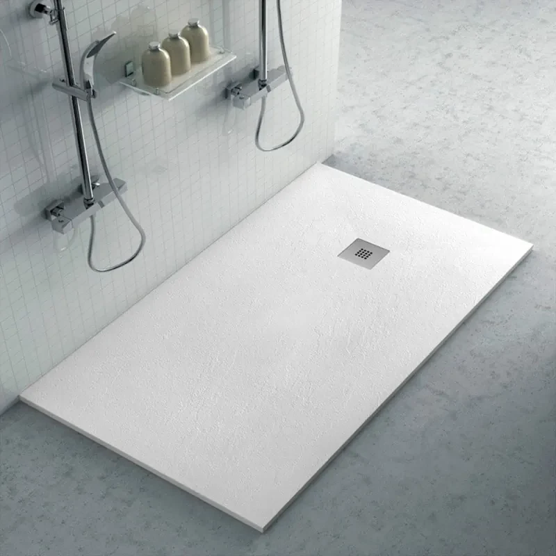 Piatto doccia in resina 80x180 Karen bianco pietra completo di kit scarico