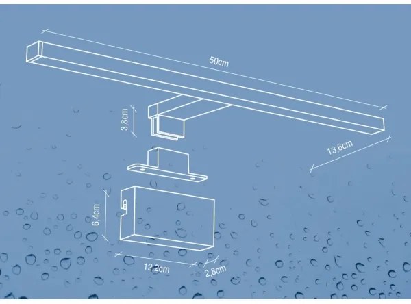 Nordlux - Illuminazione specchio bagno MARLEE LED 8,9W 230V IP44 50 cm nero
