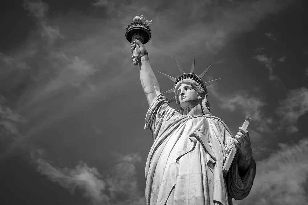 Carta da parati – Statua della Libertà in bianco e nero
