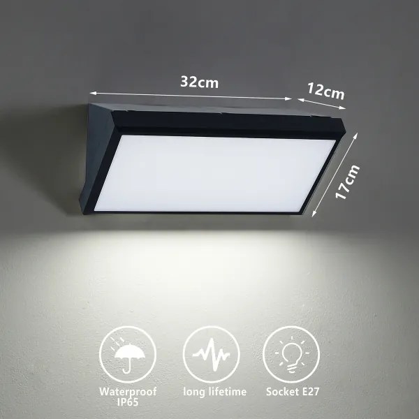 Brilagi - LED RGBW Applique da esterno TRIANGLE 1xE27/9W/230V nero IP65