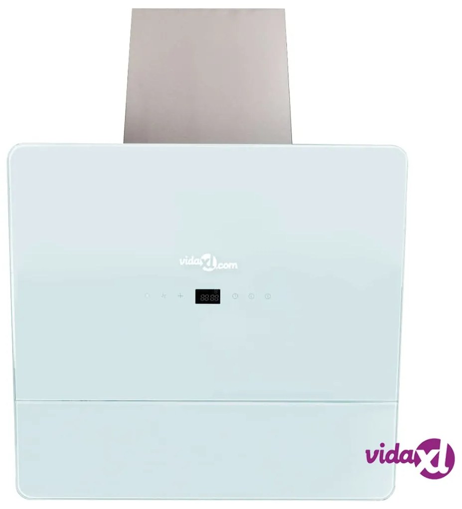vidaXL Cappa in Vetro Temperato Bianca 600 mm