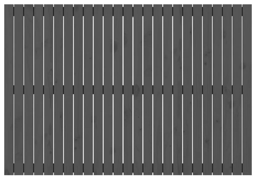 Testiera da parete grigia 159,5x3x110 cm legno massello di pino