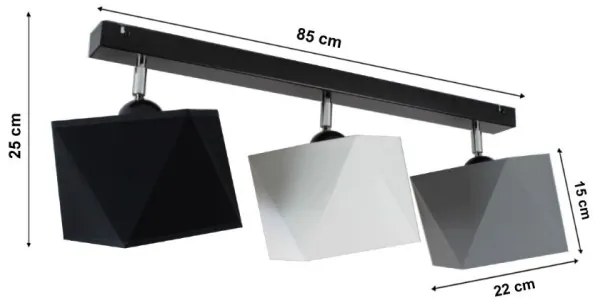 Lampadario a plafone DIAMENT 3xE27/60W/230V