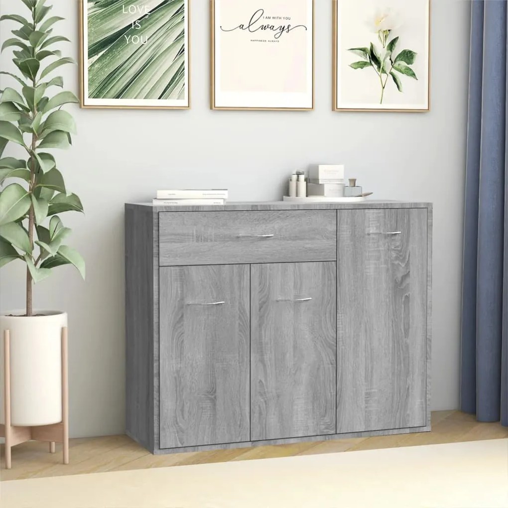 Credenza grigio sonoma 88x30x70 cm in legno ingegnerizzato