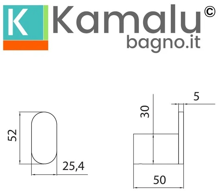Kamalu - Appendino bagno a parete in acciaio inox finitura oro | ART-R