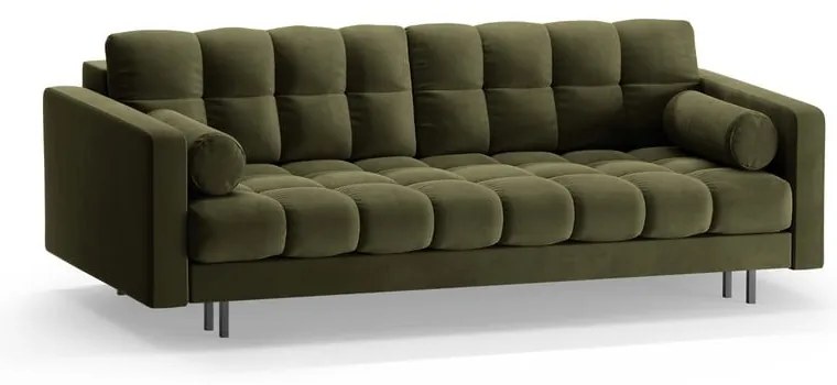 Divano verde allungabile/con contenitore con rivestimento in velluto 222 cm Bali – Cosmopolitan Design