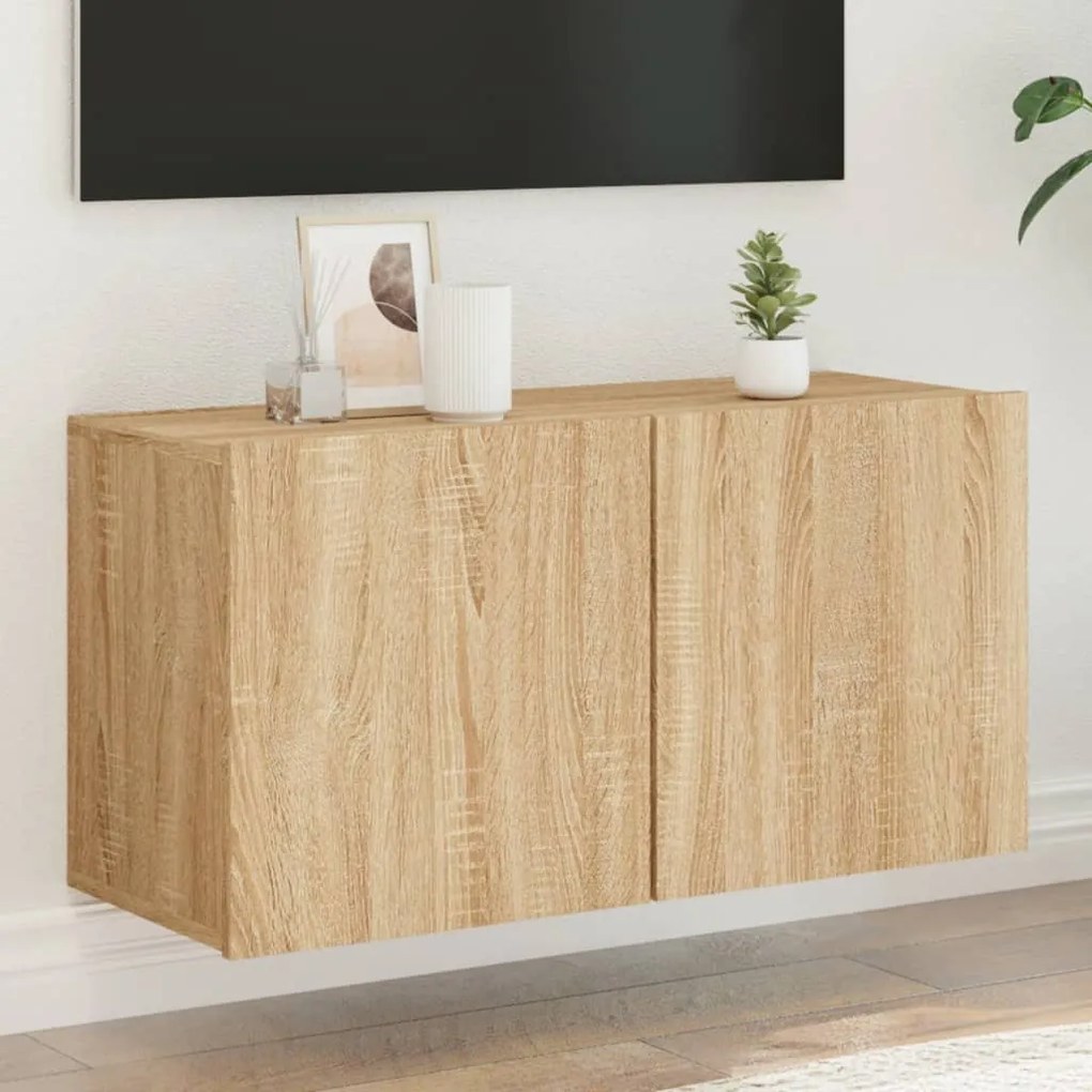 Mobile Tv A Parete Rovere Sonoma 80x30x41 Cm /