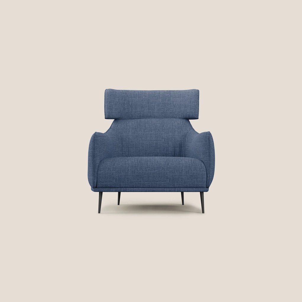 Zelda Poltroncina dal design moderno in morbido tessuto impermeabile T06 blu