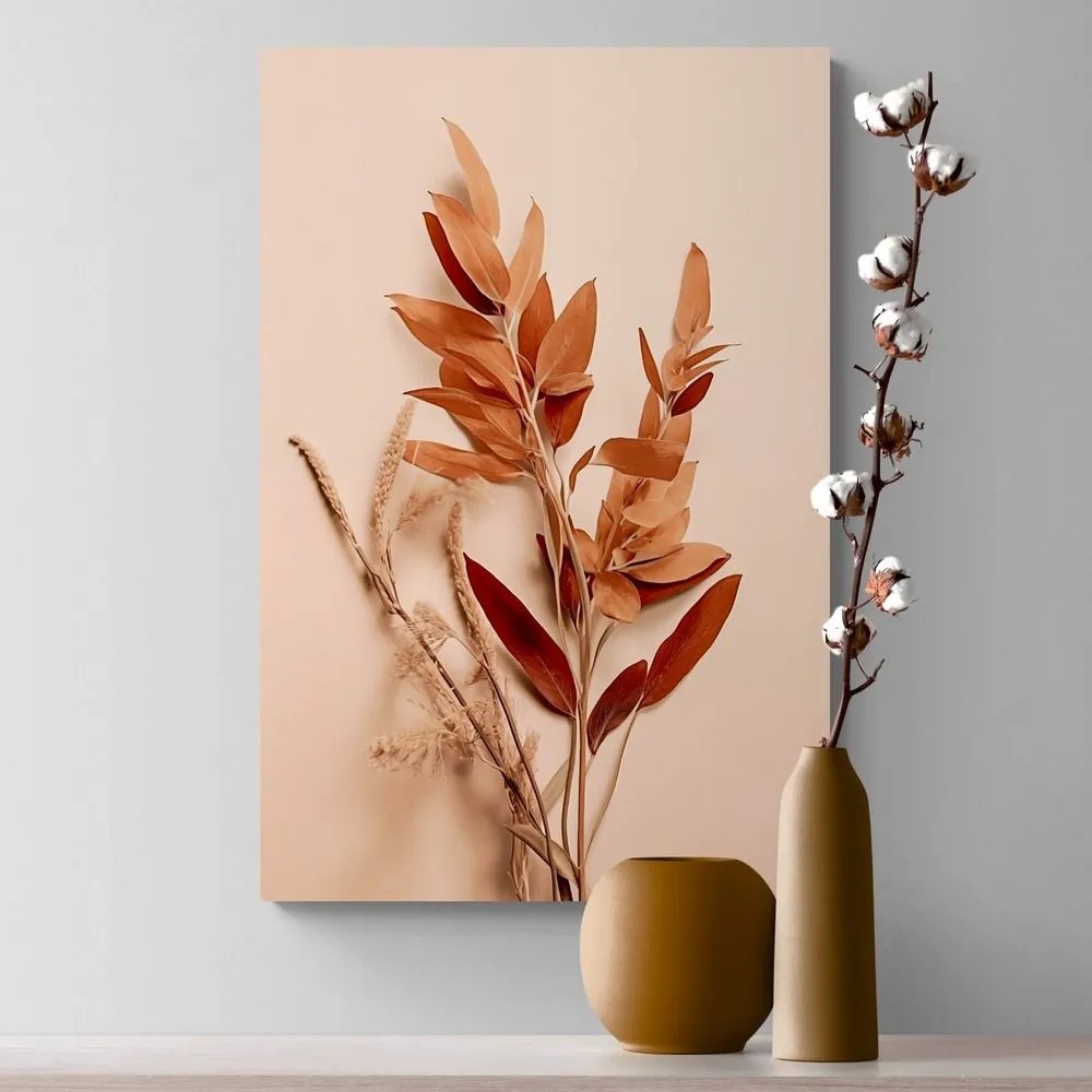 Quadro su tela – Foglie Peach Fuzz