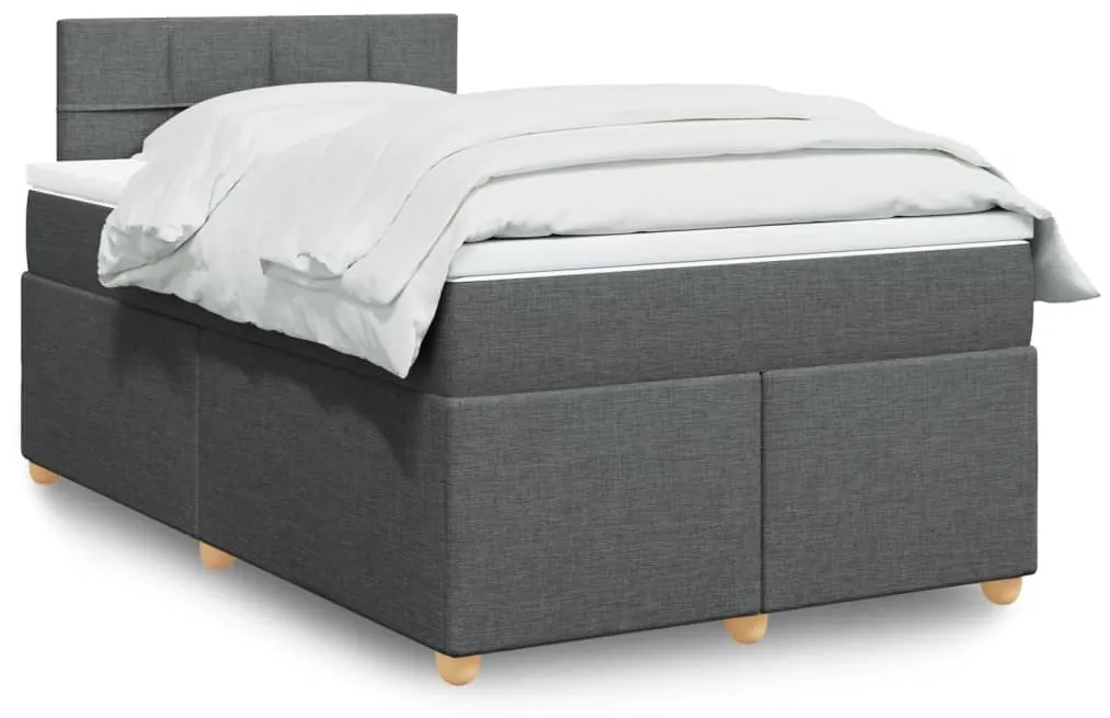 Giroletto A Molle Con Materasso Grigio Scuro 120x200 Cm Tessuto /