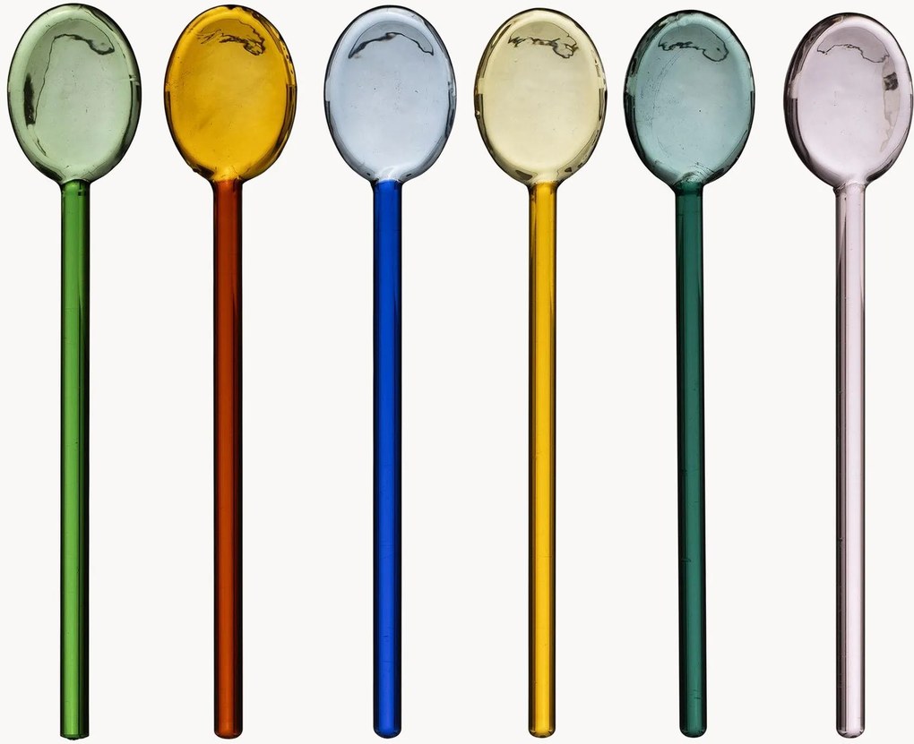 Set di 6 bacchette da cocktail in vetro borosilicato Colorea