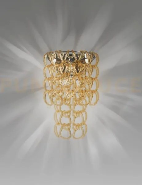 Giogali applique a parete cristallo ambra e cromo lucido 1 luce att...