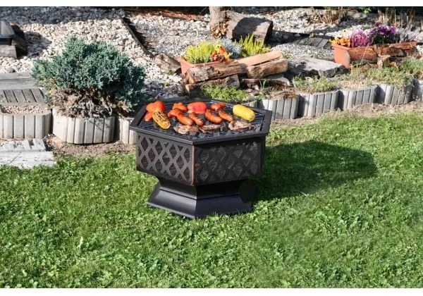 Griglia portatile in legno nero/patinato