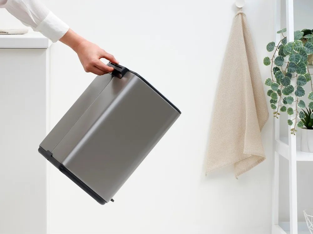 Cestino per la spazzatura grigio in acciaio con pedale 12 l Bo – Brabantia
