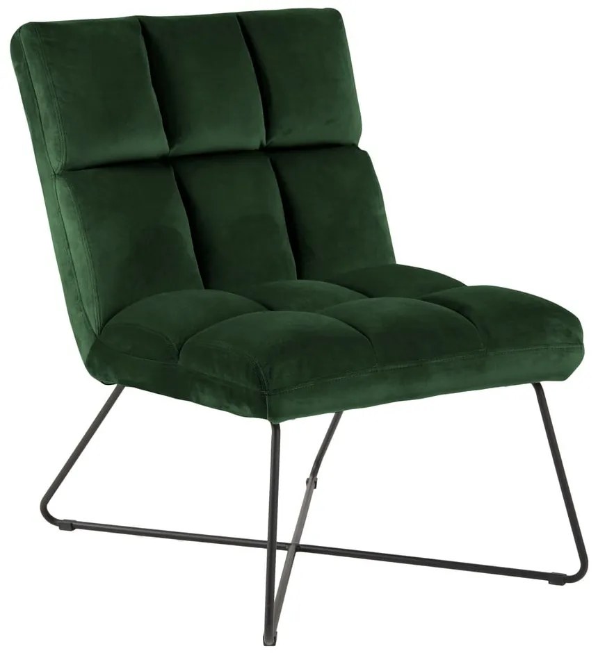 Poltrona verde con rivestimento in velluto Alba – Actona