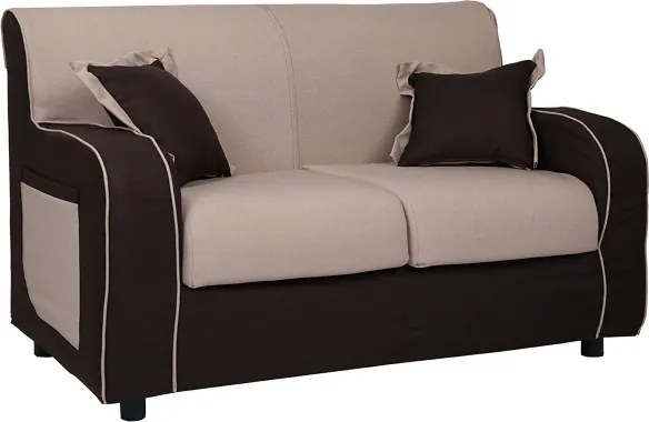 Divano sfoderabile 2 posti 146 cm PARIGI bicolore BEIGE e MARRONE