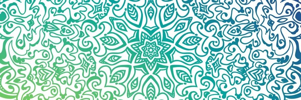 Stampa su tela – Mandala verde acqua