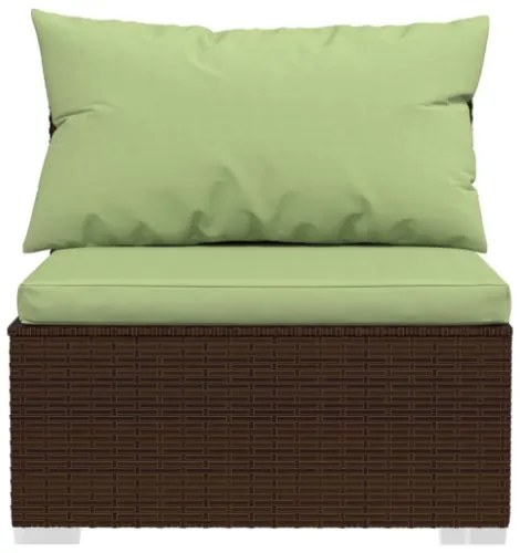 Set Divani da Giardino 8 pz con Cuscini in Polyrattan Marrone