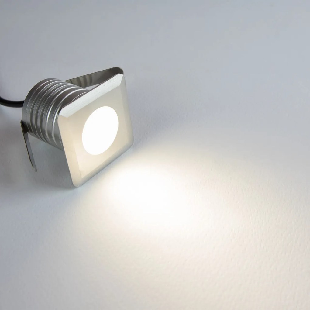 Faretto LED 3W IP68 per Piscine e Fontane Quadrato Professional Colore Bianco Naturale 4.000K