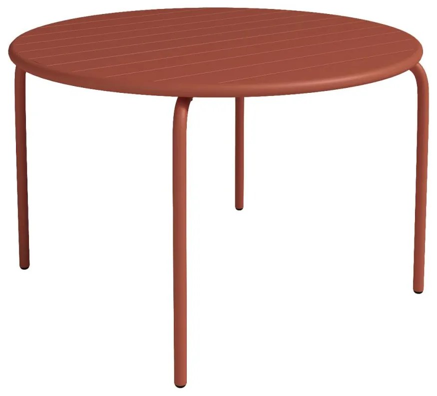 Tavolo tondo da giardino D.110 cm in Metallo Terracotta MIRMANDE