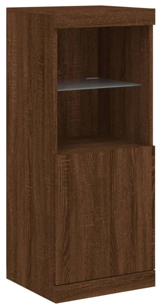 Credenza con luci led rovere marrone 41x37x100 cm