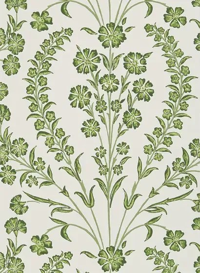 Nina Campbell Carta da parati Chelwood - Green/ Ivory