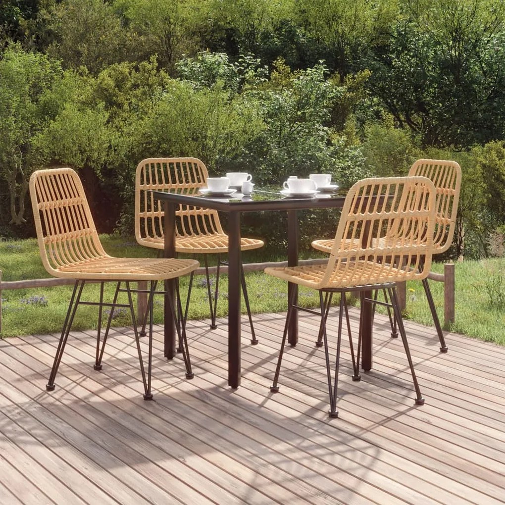 Set da pranzo da giardino 5 pz in polyrattan