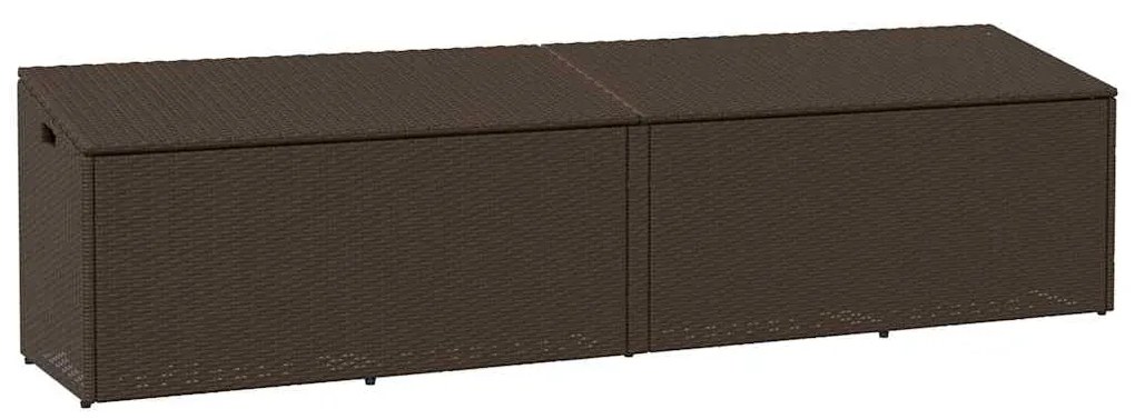 Baule Da Giardino Marrone 220x50x58 Cm İn Polyrattan /