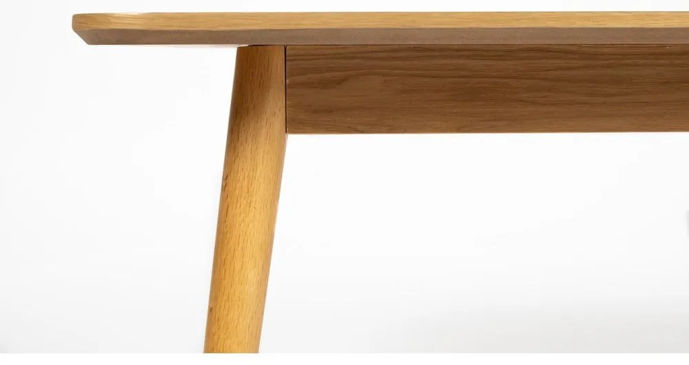 Tavolino da salotto di colore naturale con piano effetto rovere 60x120 cm Fabio – White Label